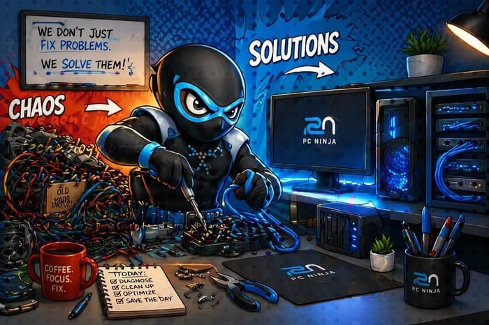 A ninja helping with small business IT support