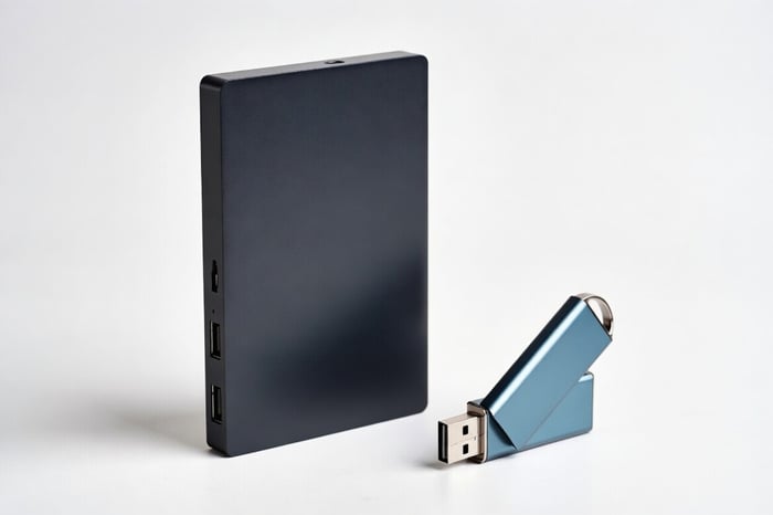 External hard drive and USB backup storage