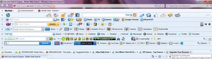 Browser toolbars example